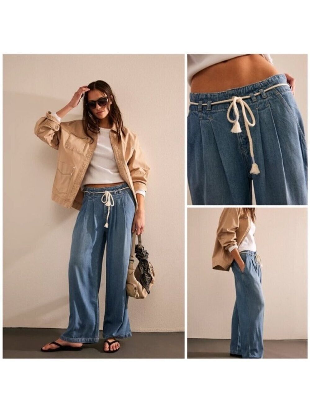 NWT Free People We The Free Dakota Cinched Pull-On Jeans Size S